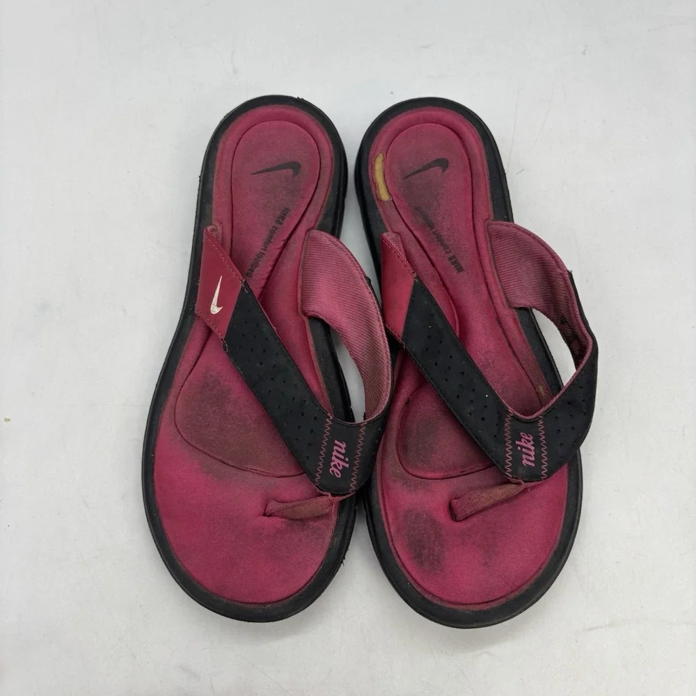 Nike Comfort Slides Womens 6 Pink Slip On Sandals Comfortbed Flip Flops
